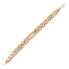 ThreeStrand Oval Link Bracelet in 14k Tri Color Gold